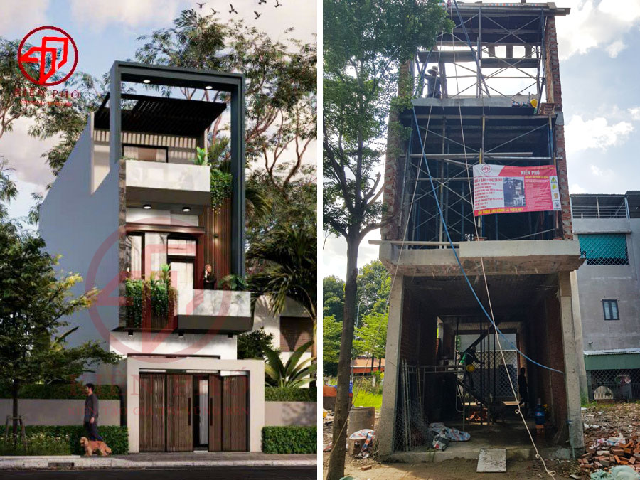 [Đang thi công] Thi công xây dựng nhà phố 3 tầng nhà anh Quân ở Dĩ An Bình Dương