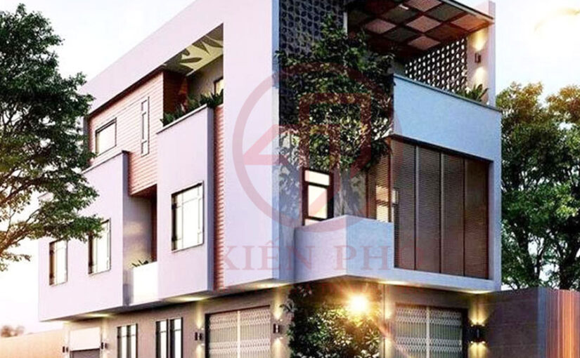Mẫu thiết kế nhà phố 1 trệt 2 lầu 2 mặt tiền nhà anh Quân ở Quận 12