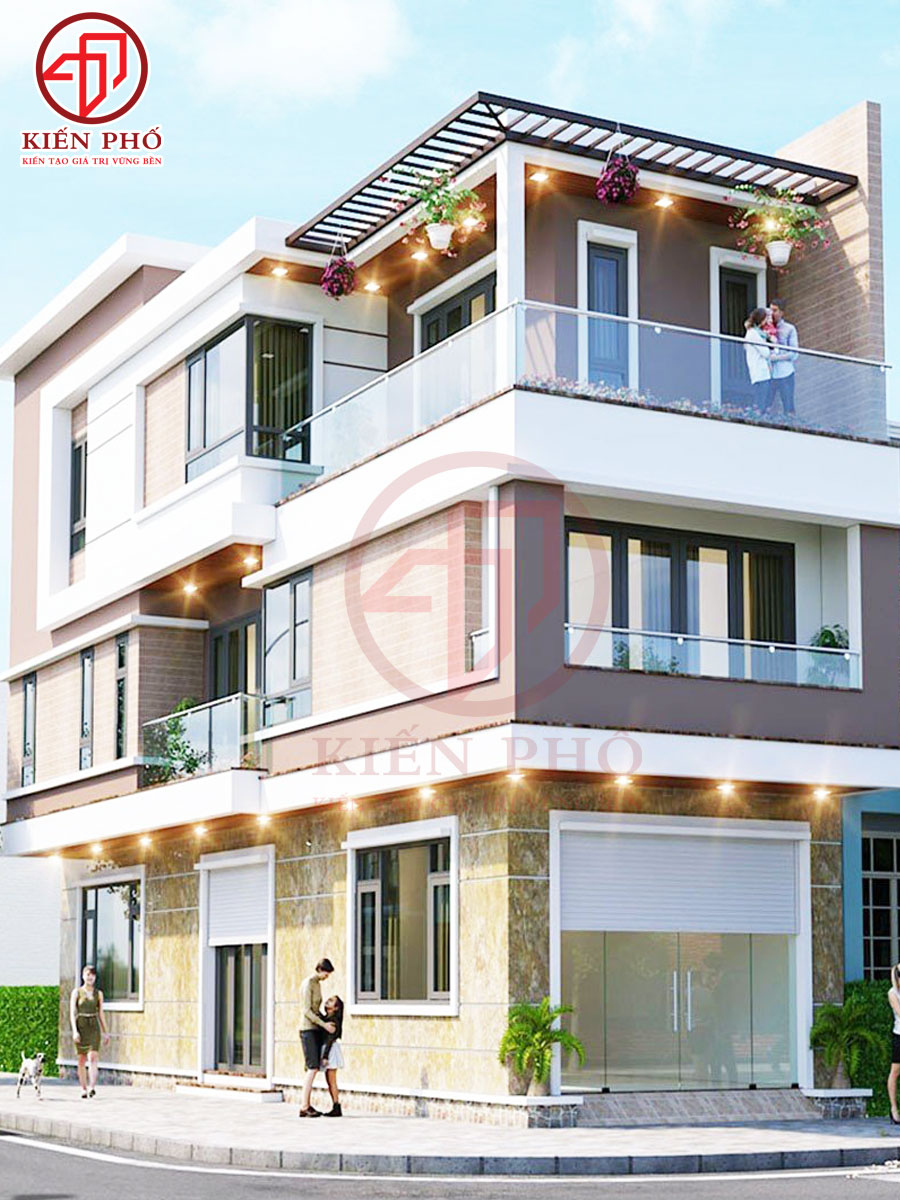 Mẫu thiết kế nhà phố 1 trệt 2 lầu 2 mặt tiền nhà chị Mai ở Quận 11