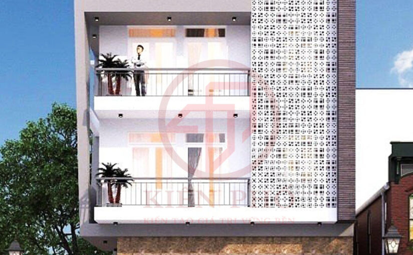 Mẫu thiết kế nhà phố 1 trệt 2 lầu tum sân thượng nhà anh Tuấn ở Quận 2