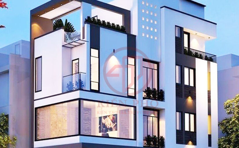 Mẫu thiết kế nhà phố 2 mặt tiền 1 trệt 2 lầu tum sân thượng diện tích 5x22m nhà anh Hùng ở Quận 3