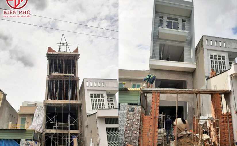 [Đang thi công] Công trình xây dựng nhà phố 3 tầng lửng nhà chị Thi ở Đồng Nai