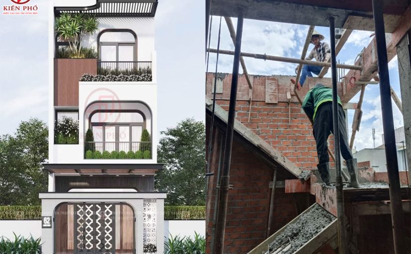 [ Đang thi công ]Thi công xây dựng nhà phố 3 tầng nhà chị Hoa Quận 12